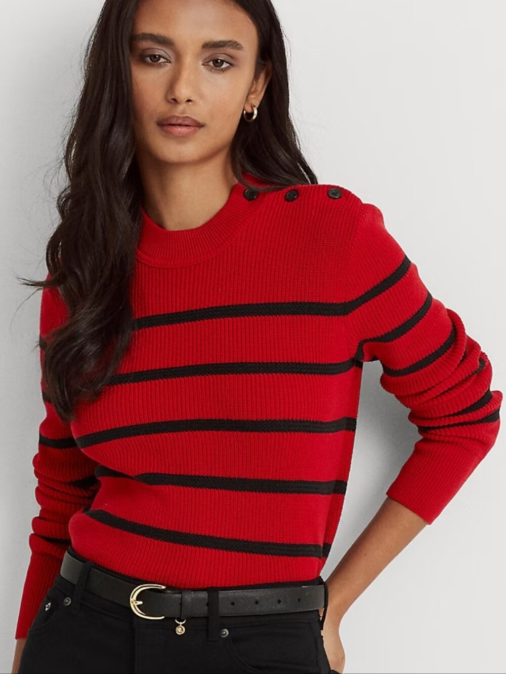 Striped Mockneck Sweater